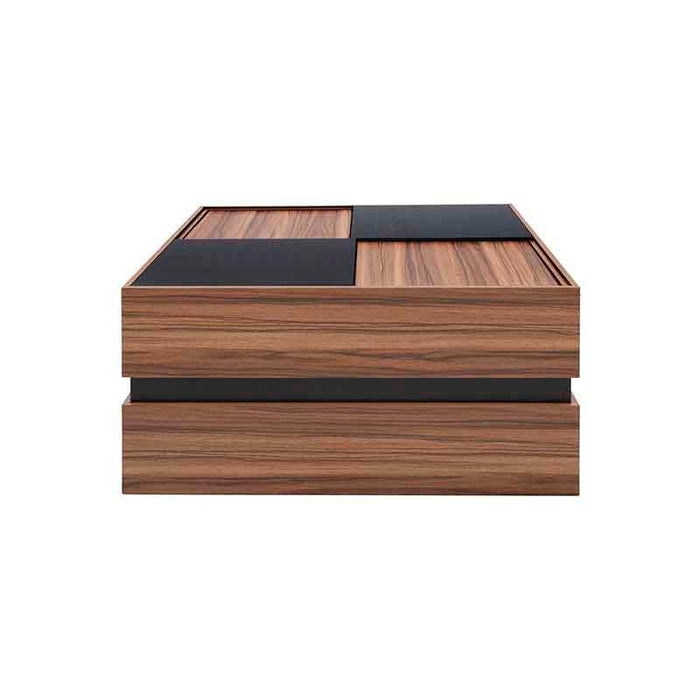 Mesa de centro Zile de Deurope.com.mx, con superficie de madera industrializada, dimensiones 80x40x80 cm, estilo moderno.