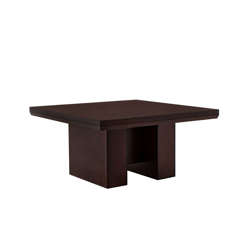 Mesa de comedor Siena de madera en color café almendra, vista frontal, tamaño 150x75 cm, deuropé.com.mx.