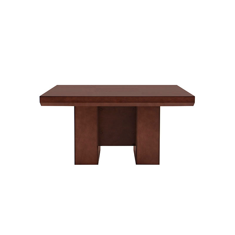 Mesa de comedor Siena de madera en color almendra, con superficie rectangular y patas resistentes, ideal para espacios elegantes.