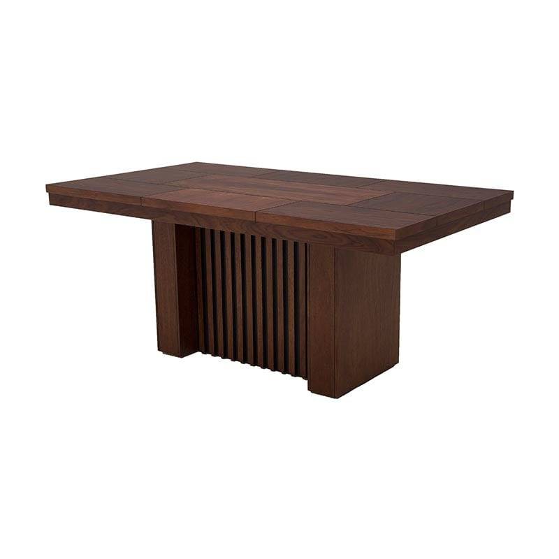 Mesa de comedor Bourbon de deurope.com.mx, de madera de pino en color café, con dimensiones de 181x78x100 cm.