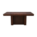 Mesa de comedor Bourbon de madera de pino en tono café, con 7 piezas y diseño elegante para el hogar.
