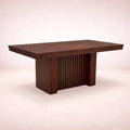 Juego de comedor Bourbon de 7 piezas, mesa de madera de pino con acabado en color café, deurope.com.mx