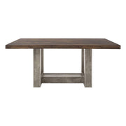 Mesa de comedor Amara de Deurope.com.mx, vista de la superficie de madera y estructura moderna en interior elegante.