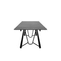 Mesa de comedor extensible Yad de Deurope en acabado gris oscuro con superficie de cerámica y base metálica.