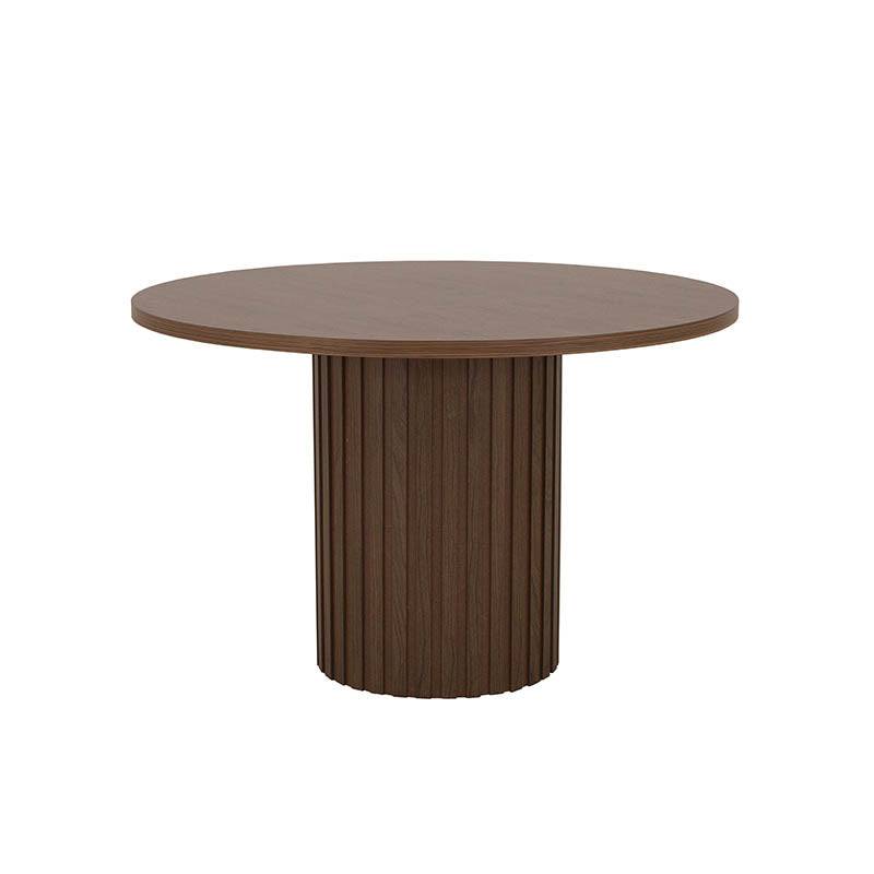 Mesa de comedor mediterránea de madera, estilo clásico, con superficie lisa y patas robustas, de la marca deurope.com.mx.
