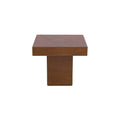 Mesa lateral Quetzal de europe.com.mx, con acabado en chapa de okumé y estructura de madera, frente de 60 cm, altura 52 cm y fondo 60 cm.