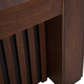 Mesa lateral Bourbon de madera de pino y tzalam, con acabado en café, frente de 60 cm y altura de 64 cm, deurope.com.mx