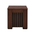 Mesa lateral Bourbon de madera de pino con acabado en color café, tamaño 60x64x60 cm, de la marca deurope.com.mx.