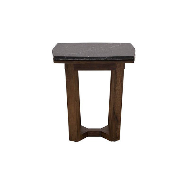 Mesa lateral Montecarlo de Deurope, con superficie de madera y estructura moderna, ideal para sala o dormitorio.