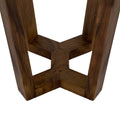 Mesa lateral Montecarlo de deurope.com.mx, con superficie de madera y estructura metálica moderna.