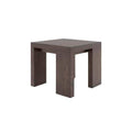 Mesa lateral Ripol de madera enchapada en encino, con acabado gris Ash oscuro, de 60 cm de ancho y 55 cm de alto.