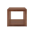 Mesa lateral Berne Made de nogal con chapa de nogal, frente de 60 cm, altura de 57 cm y fondo de 60 cm, para sala o dormitorio.