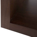 Mesa lateral Berne de madera nogal con acabado gris y superficie de mármol, tamaño 60x57x60 cm, de deurope.com.mx
