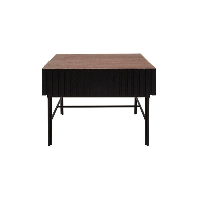 Mesa lateral Jess de madera de pino y chapa de nogal negra, con dimensiones de 60x55x60 cm, de la marca deurope.com.mx.