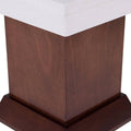 Mesa lateral Mond de Deurope con chapa de caoba, cubierta de mármol, en color tabaco, tamaño 60x50x60 cm.