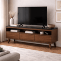 Mueble para TV Montecarlo de Deurope.com.mx, mueble de madera con espacio para televisor y almacenamiento.