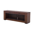 Mueble para TV Bourbon de madera con espacio para dispositivos electrónicos y diseño elegante.