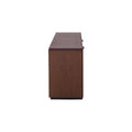 Mueble para TV Bourbon de Deurope.com.mx en acabado madera, con espacio para electrodomésticos y almacenamiento.