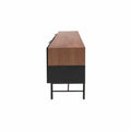 Mueble para TV Jess de madera de pino y nogal negro, con diseño industrial, 200 cm de ancho, 60 cm de alto y 40 cm de fondo.