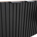 Mueble para TV Jess de madera de nogal y pino industrializado, negro, con 200 cm de ancho, 60 cm de alto y 40 cm de fondo.