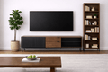 Mueble para TV Jess de Deurope en madera de nogal negro, con diseño industrial y dimensiones de 200x60x40 cm.