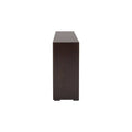 Mueble para TV Tamayo de madera wengué con chapa de caoba, frente de 120 cm, alto 70 cm y fondo 30 cm.