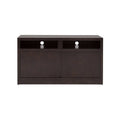 Mueble para TV Tamayo en acabado wengué, con chapa de caoba, frente de 120 cm, alto 70 cm y fondo 30 cm, deurope.com.mx