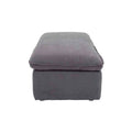 Otomán Calm de Deurope.com.mx en tela gris oscuro, con estructura rectangular y tapizado plano, mide 130 cm de alto y 67 cm de fondo.