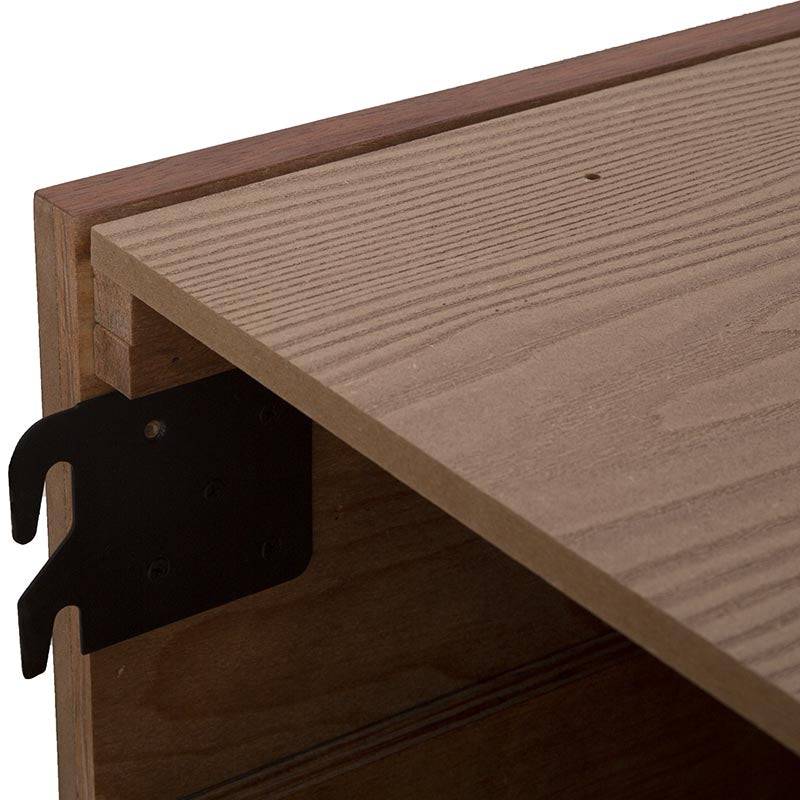 Base de cama Bourbon de madera de pino en color café, diseñada por deurope.com.mx, muestra su estructura y acabado natural.