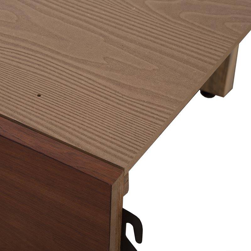 Base de cama Bourbon de madera de pino estufada en tono café, ideal para recámaras, deurope.com.mx