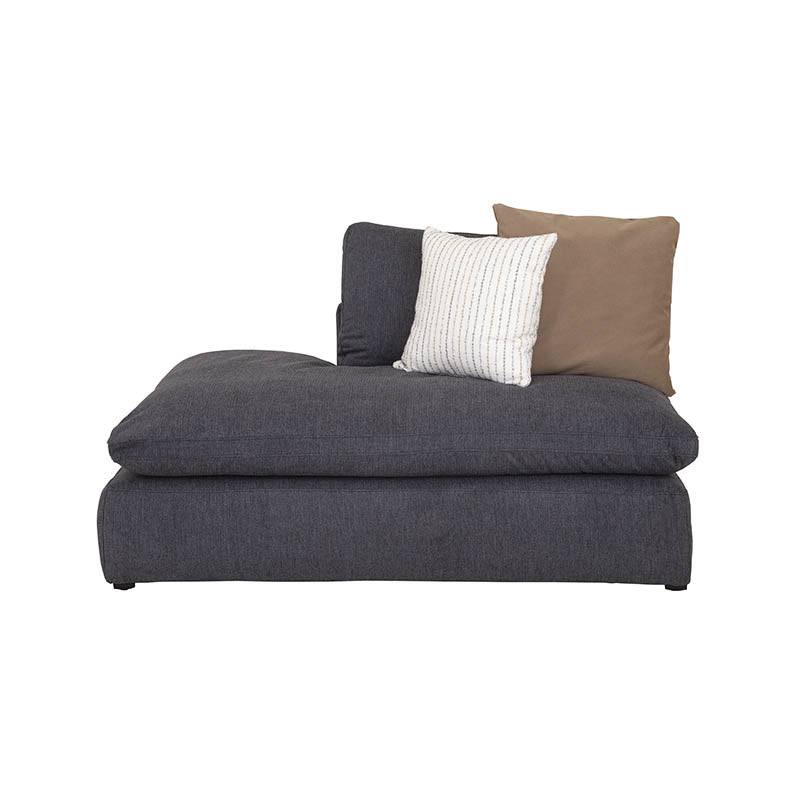 Sala Nube deurope.com.mx, módulo de sala beige con sillón central y banca, tela suave, estructura de pino, vista frontal.