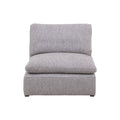 Sillón central de la sala Nube de deurope.com.mx en tela beige con textura suave y estructura de madera de pino.