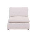 Sillón central de sala Nube de Deurope, módulo de tela beige con textura suave y estructura de madera de pino.