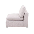 Módulo de sala Sala Nube deurope.com.mx, sillón central beige con tela de textura suave y estructura de madera de pino.