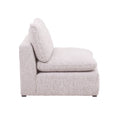 Sillón central de la sala Nube de deurope.com.mx, módulo en tela beige con textura suave y estructura de madera de pino.