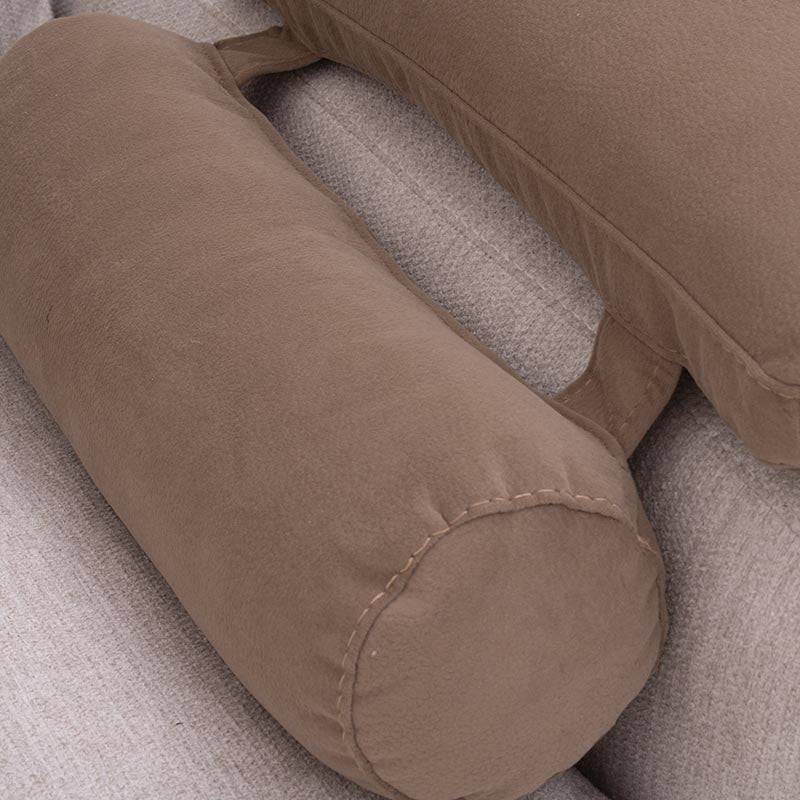 Sillón lateral Sala Nube de Deurope en tela beige con textura suave, estructura de madera de pino, tamaño 124x92x103 cm.