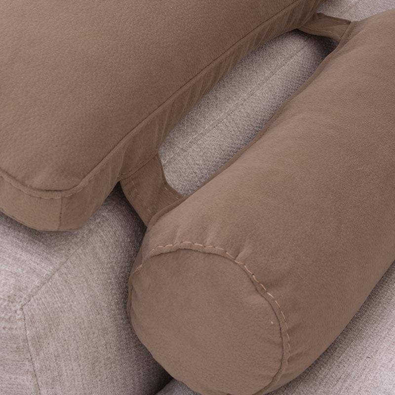 Sillón lateral Sala Nube de Deurope en tela beige, con brazo derecho, estructura de madera de pino y textura suave.