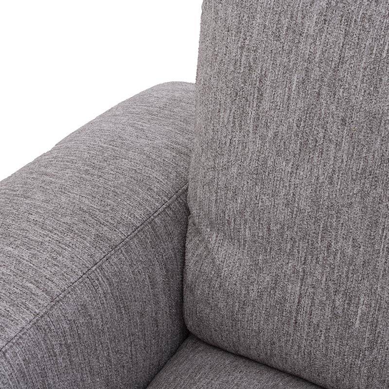 Sillón lateral Sala Nube de Deurope en tela beige, con brazo derecho, estructura de madera de pino y textura suave.