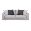 Juego de sala Sally deupertecom.mx en tela beige con textura, incluye sofá y sillones, medidas aproximadas 209x82x88 cm.