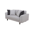 Juego de sala Sally de tejido plano beige con textura, mueble de 209 cm de alto, 82 cm de fondo, para sala moderna y cómoda.