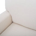 Sillón Oliver de tejido plano con textura afelpada en color blanco, deoupe.com.mx, con dimensiones de 123x97x107 cm.