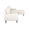 Sala Eugenia de piel con chaise en color crema, conjunto de sala moderna y cómoda para el hogar.