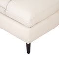 Sala Eugenia de piel con chaise en color crema, conjunto de sala moderna y cómoda para sala de estar.