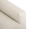 Sala Eugenia de piel color crema con chaise longue, conjunto de sala moderna y elegante.
