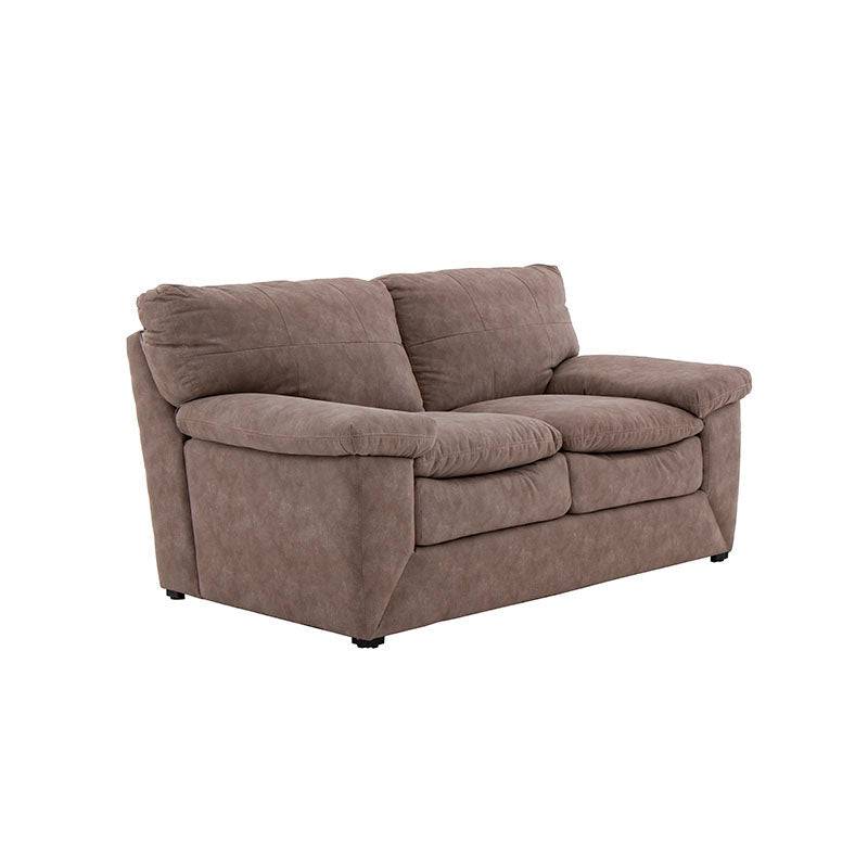 Sofá loveseat Calvin de deurope.com.mx en color gris, con diseño moderno y cojines acolchados para sala elegante.