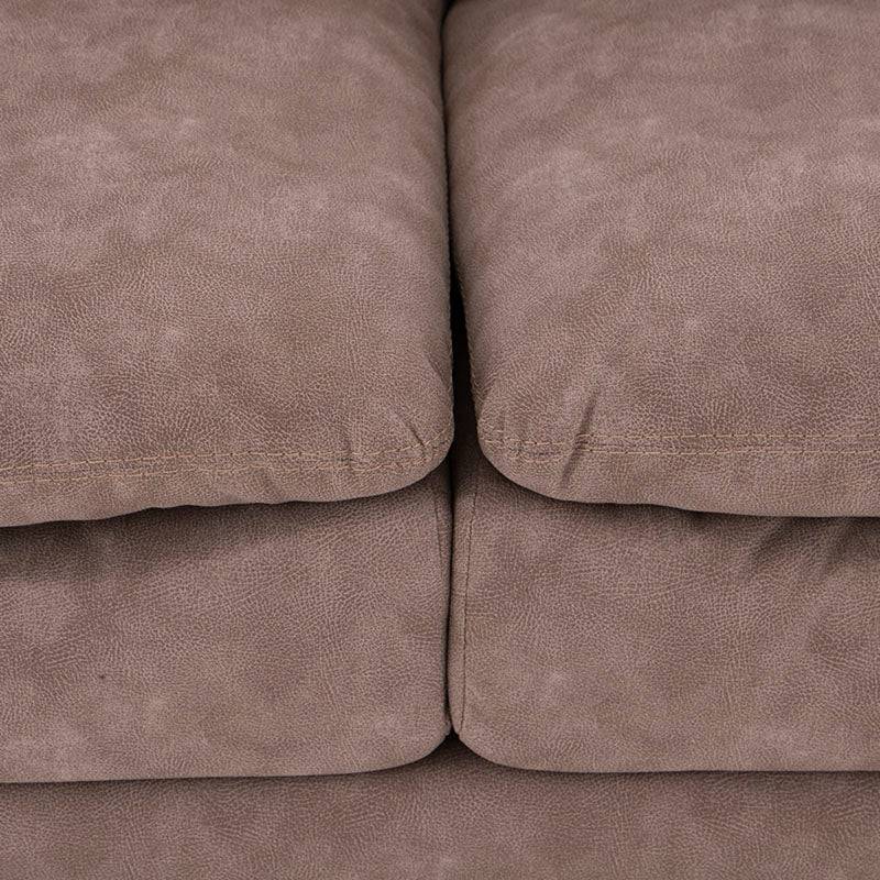 Sofá loveseat Calvin de deurope.com.mx con tapizado en gris y cojines cómodos, vista de frente en sala moderna.