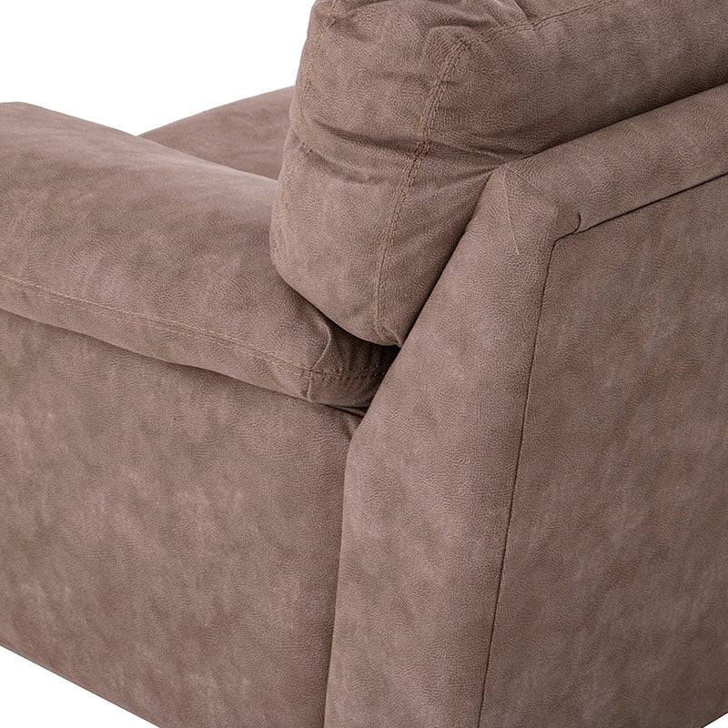 Sofá Loveseat Calvin de deurope.com.mx, asiento acolchado y respaldo cómodo en tela gris, diseño moderno y elegante.