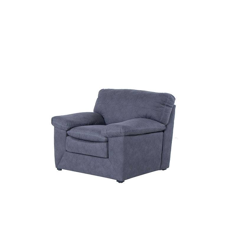 Sillón Calvin de Deurope, mueble de sala con tapizado en tela gris y estructura robusta, ideal para sala moderna.