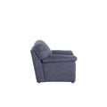 Sillón Calvin de couleur beige avec accoudores rembourrés, idéal pour salón moderne, en tissu doux et confortable.