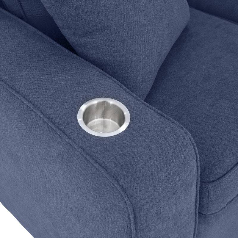 Sala Selena azul de Deurope.com.mx, sala moderna con cojines cómodos y diseño elegante en color azul.